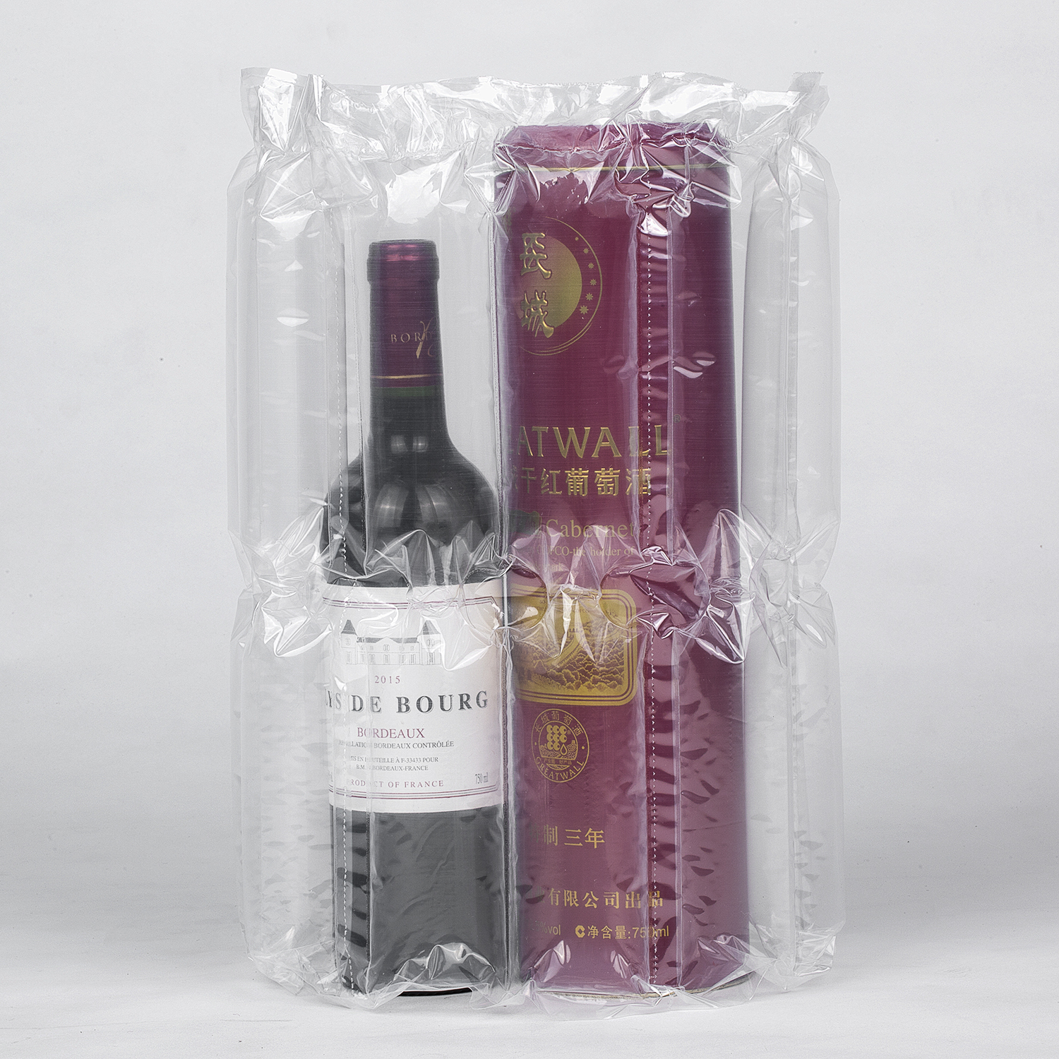 Flexible Schutzverpackungsrollen für Weinflaschen